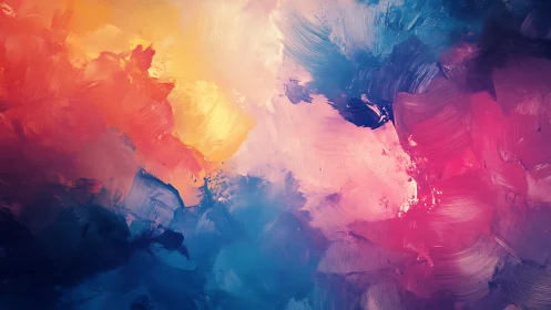 Soft sunrise clouds swirling in dreamy painted color.