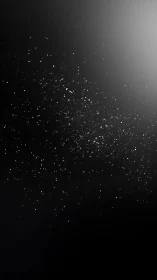 Glittering dust cloud drifting across deep black void.