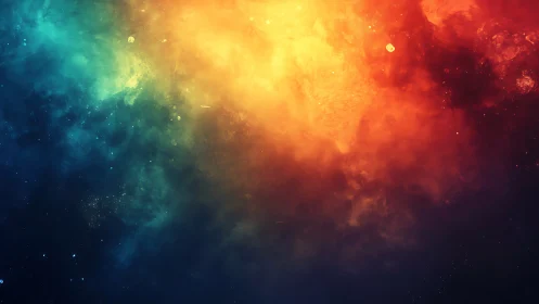 Nebula clouds blend teal shadows with molten fire light.