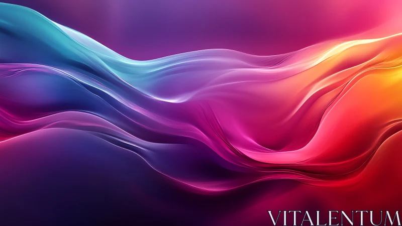 Luminous neon ribbons flowing through prismatic twilight space.