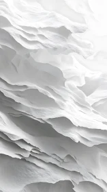 Whispering paper cliffs in a minimalist white daydream.