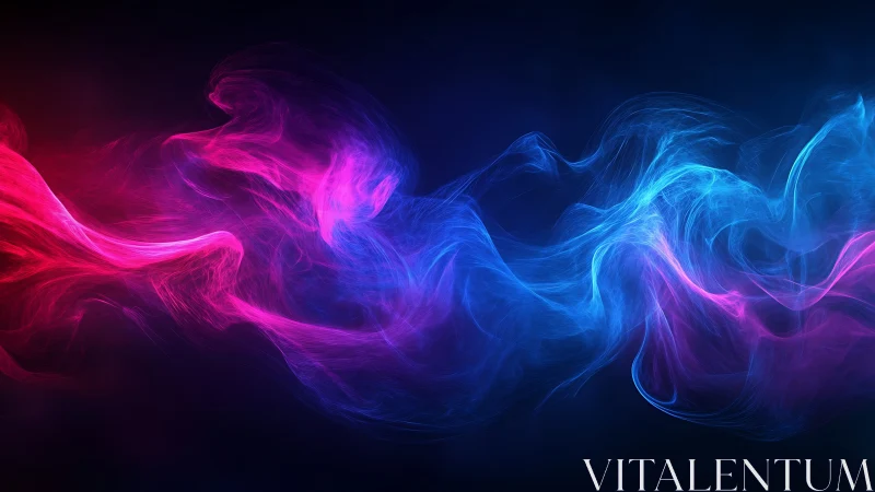 Dreamy pink and blue light trails swirling in the dark.