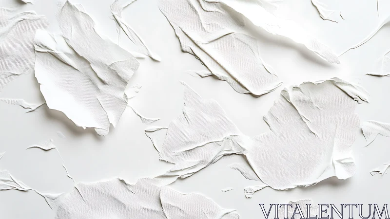 Torn white paper fragments create textured minimal abstract field