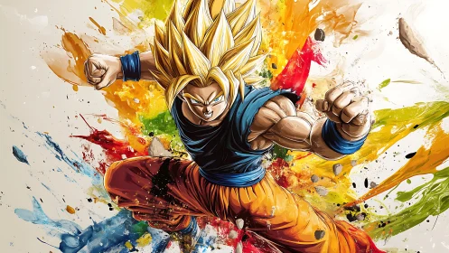 Saiyan fury detonates in a blazing spectrum of power.