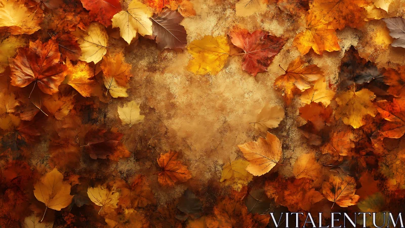 Golden autumn leaves circling a cozy, quiet clearing.