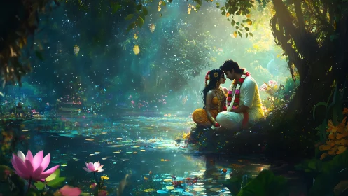 A Magical Moment: Two Hearts Blessed by Enchanted Nature.