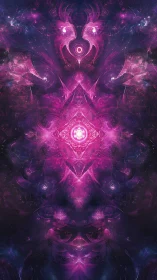 Fractal nebula mandala radiates luminous violet symmetry.