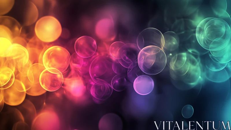 Multicolored translucent circles form layered bokeh pattern