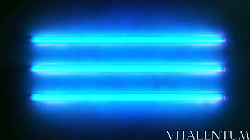 Trio of electric blue neon bars humming in orderly glow.