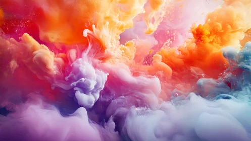 Vibrant swirling color clouds in dynamic abstract motion.