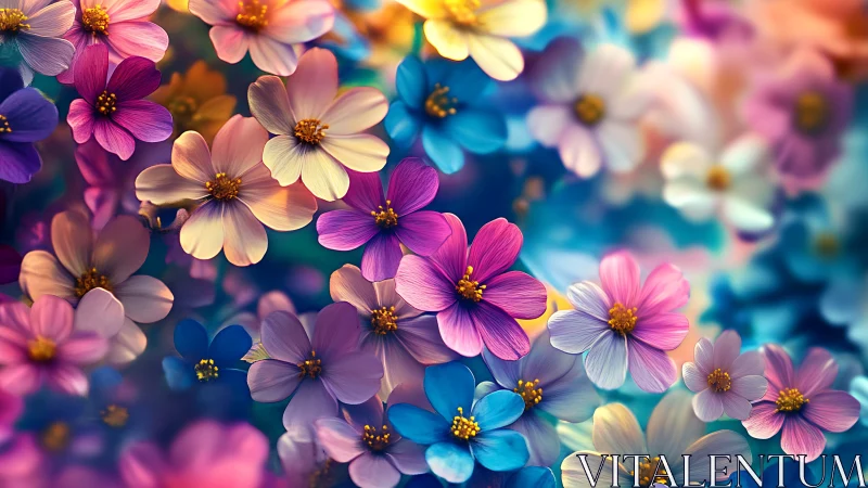 Chromatic Cosmos: Multi-spectrum Cosmea Petals in Selective Focus Depth-field Composition