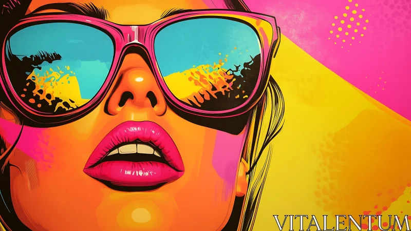 Neon summer kisses the skyline in mirrored sunglasses