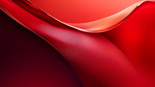 Fluid red wave curves form a luminous abstract surface.