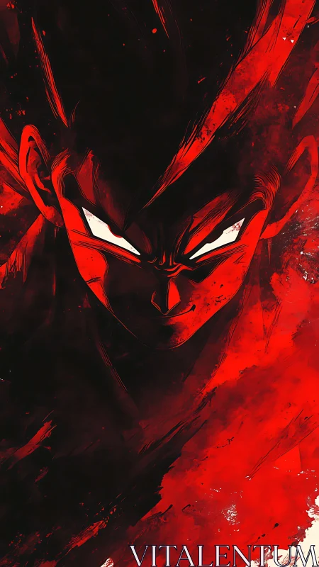 Scarlet Aura Warrior emerging from swirling painted fury.