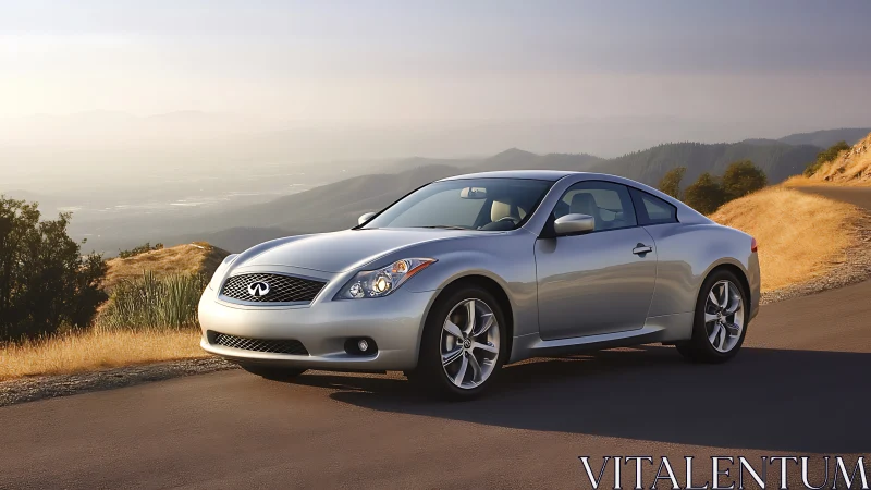 Silver sports coupe shows aerodynamic bodywork on mountain road