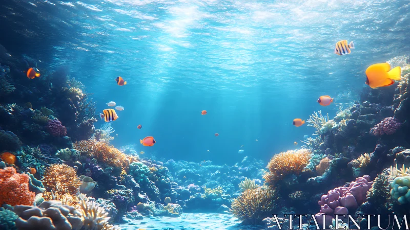 Sunlit coral boulevard where painted reef fish wander lazily.