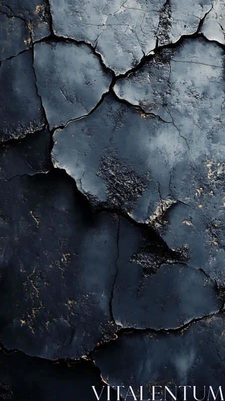 Midnight stone fractures with molten glints of hidden fire.