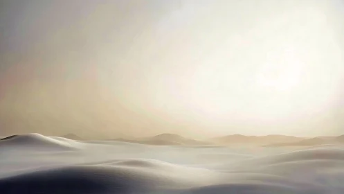 Sunlit gradients define distant dunes under diffuse sky