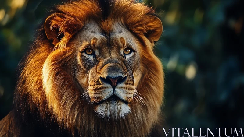 Sunlit mane monarch staring down the quiet savanna hush.