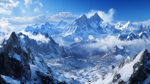 Skyline of Silent Giants under crystal blue winter light.