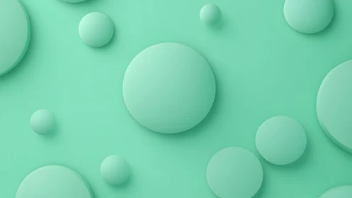 Soft minty circles drifting in a calm geometric daydream.