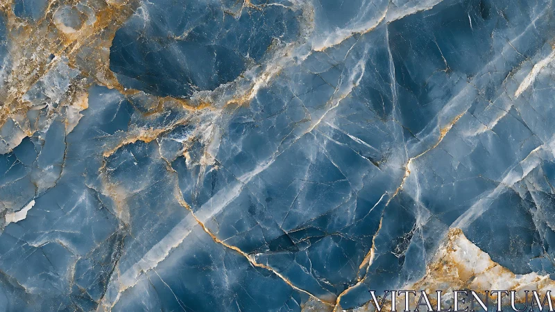 Elegant Blue Marble Texture with Gold Veining, Abstract Stone Art.