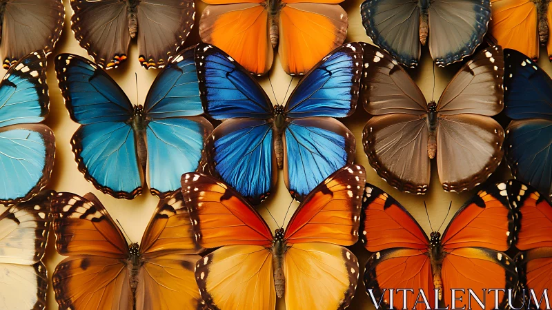 Vibrant butterfly collection glows in rich blues and ambers