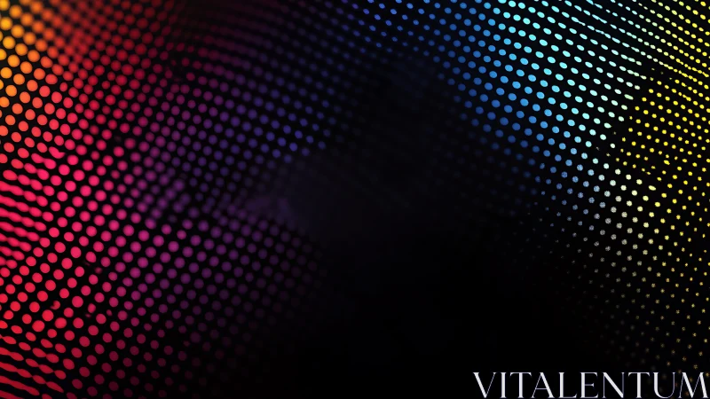 Gradient halftone dots forming vibrant digital wave pattern.