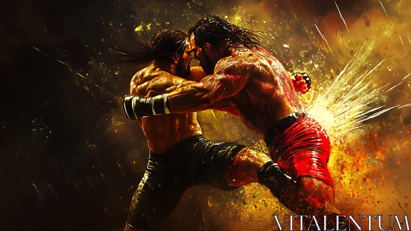 Fighter Boxer Delivering Powerful Punch with Explosive Energy.