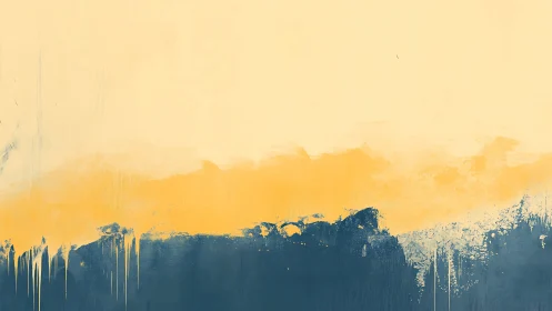 Abstract horizon field rendered with gestural color blocking