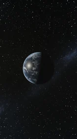 Midnight hemisphere drifts through a jeweled star ocean.