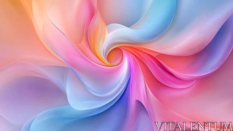 Multicolored abstract swirl with smooth curved gradients.