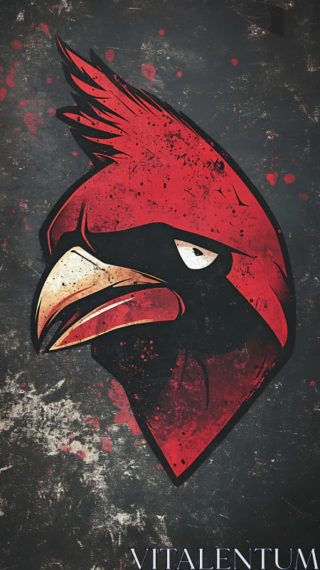 Bold cardinal portrait with gritty urban comic energy.