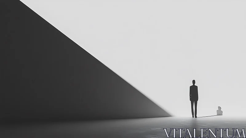 Quiet figure standing between shadow and open light.