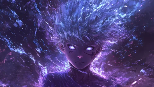Psychic prodigy unleashes cosmic violet energy storm