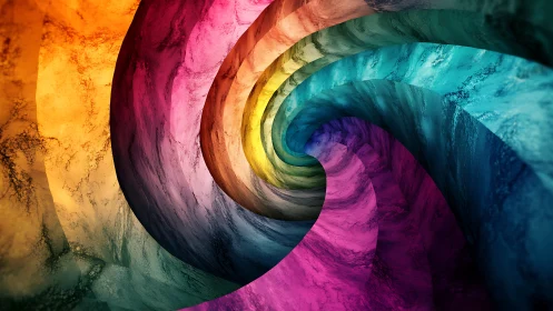 Chromatic vortex tunnel curls into prismatic marble dream.