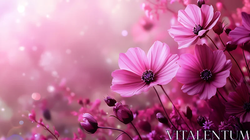 Pink Cosmos Dance: Where Petals Waltz Through Golden Light