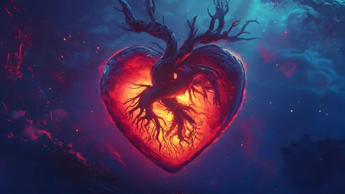 A Glowing Heart Pulses with Life and Energy