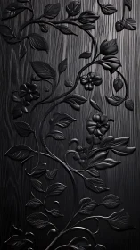 Midnight vines curl in glossy relief across shadowed grain