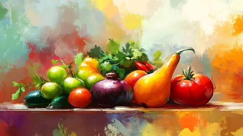 Vegetable color parade basking in sun-splashed kitchen light.