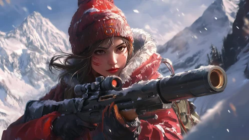 Alpine Sniper: High-Altitude Combat Portrait in 3D.