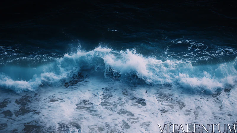 Midnight surf rolls in with stormy blue-laced whispers.