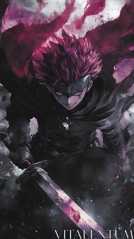 Midnight blade rider carves chaos through violet storm