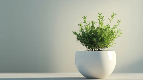 Sunlit rosemary leans quietly into soft minimalist morning