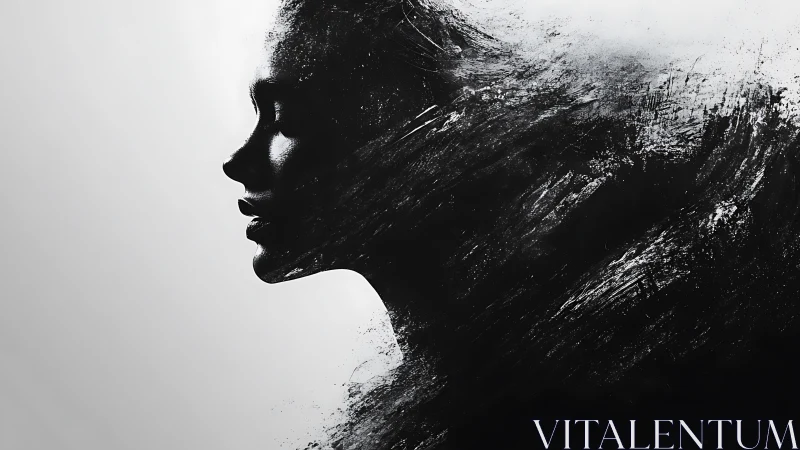 Ink-born silhouette remembers itself in drifting starlight