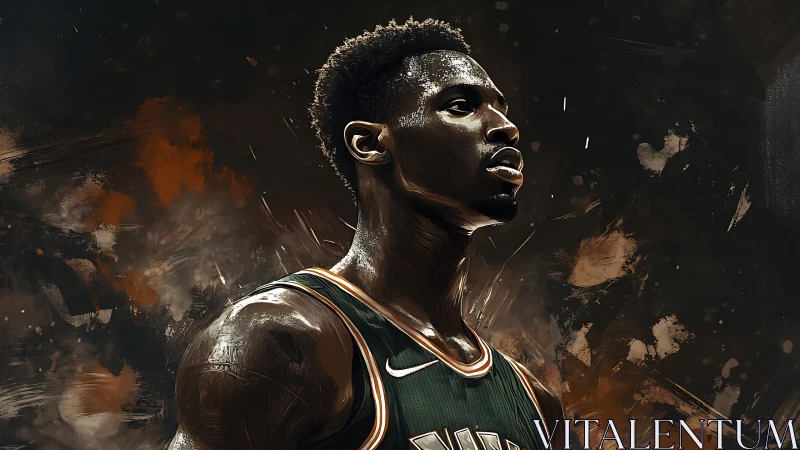 Sweat-lit forward carves a spotlight from smoky hardwood dusk