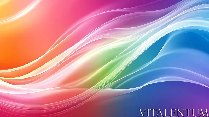 Spectral gradient waves with translucent flowing light ribbons