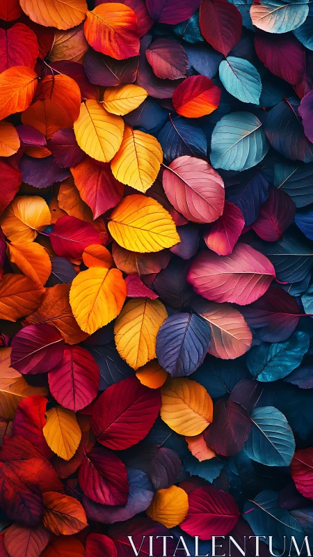 Vibrant autumn foliage pattern in deep jewel tones.