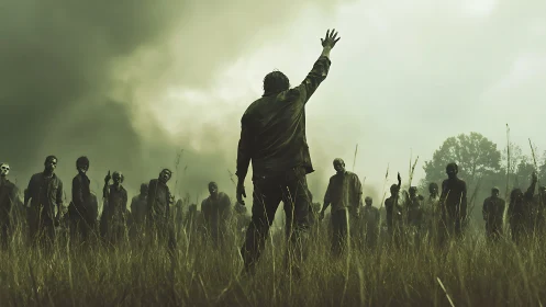 Lone survivor confronts encircling zombies in toxic field.