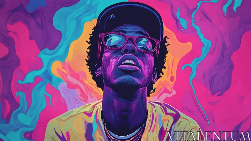 Vibrant neon portrait celebrates creative urban confidence